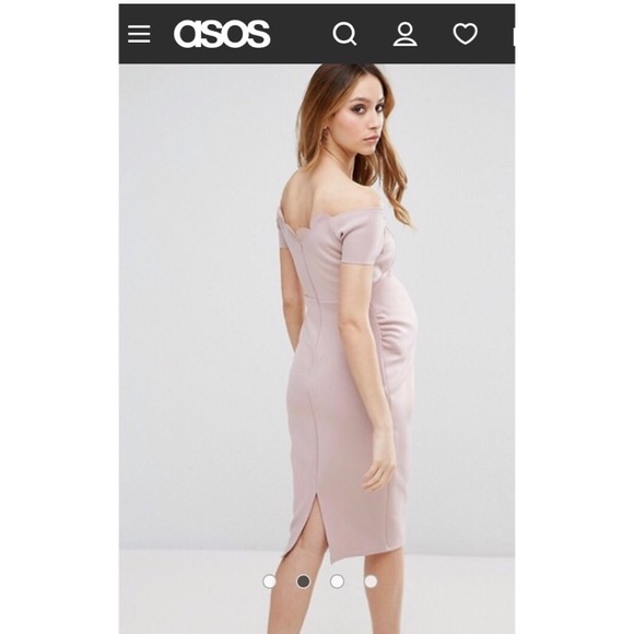 Scallop Off The Shoulder Midi Dress - Picture 2 of 4